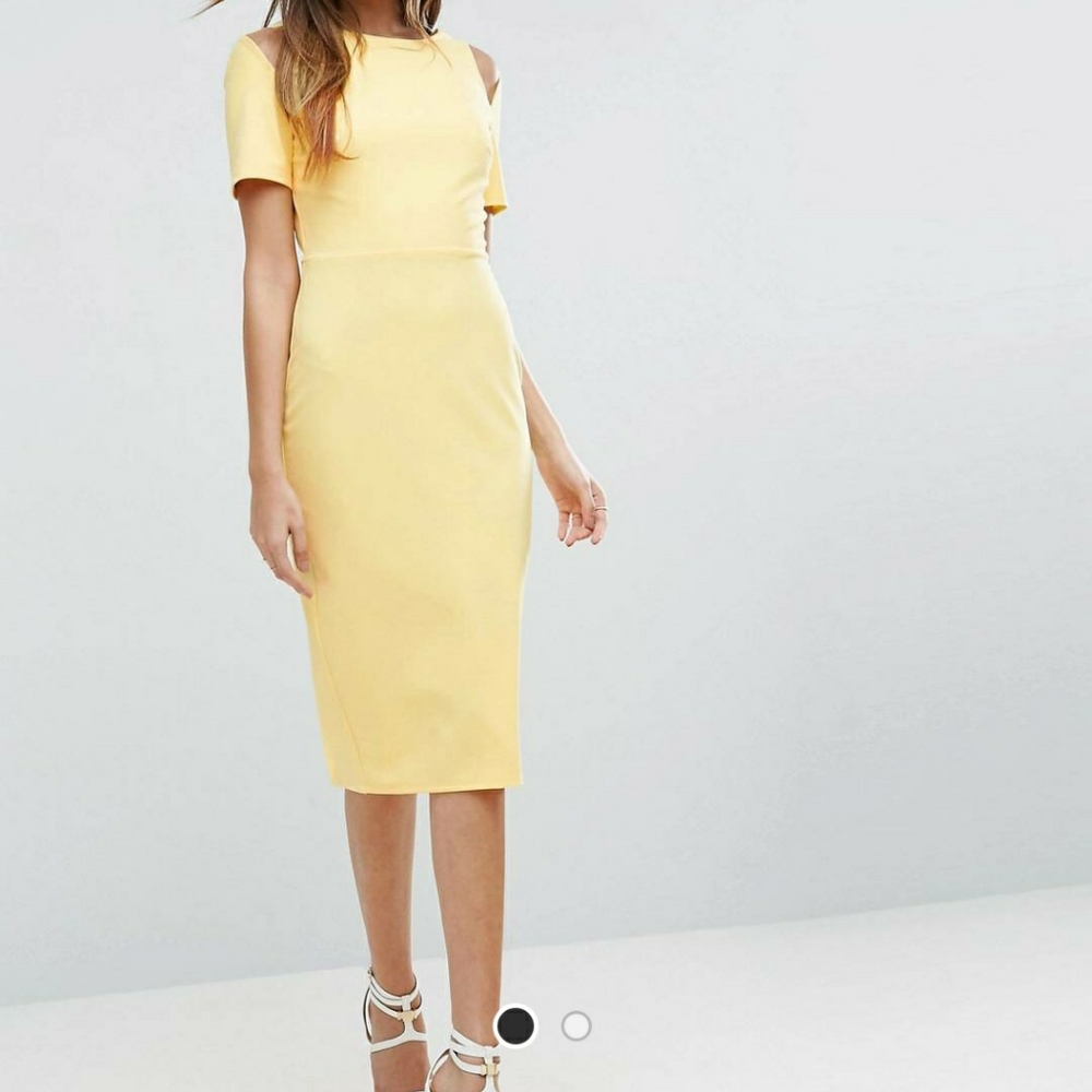 ASOS Midi Pencil dress with cut out shoulders